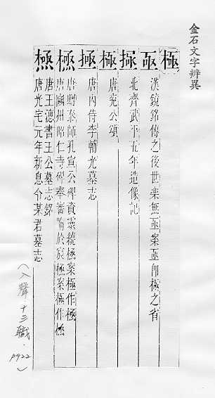 金石文字辨異 