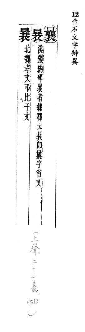 金石文字辨異 