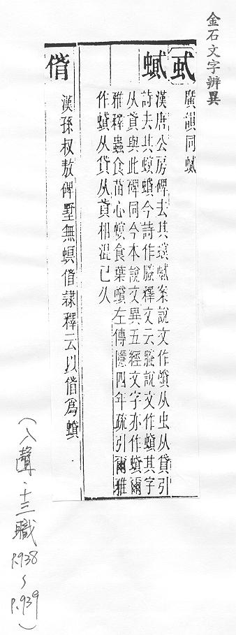 金石文字辨異 