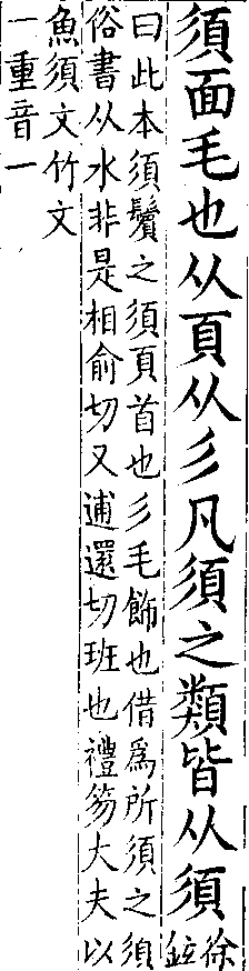 類篇 卷九上．須部．頁318．上右