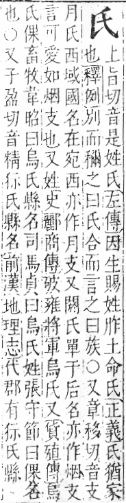 字彙 卷六．氏部．頁84．左