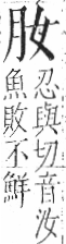 字彙 卷九．肉部．頁76．左