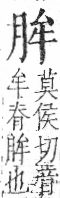 字彙 卷九．肉部．頁81．右