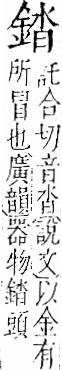 字彙 卷一二．金部．頁9．右