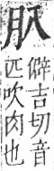 字彙 卷九．肉部．頁76．右