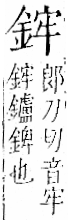 字彙 卷一二．金部．頁6．左