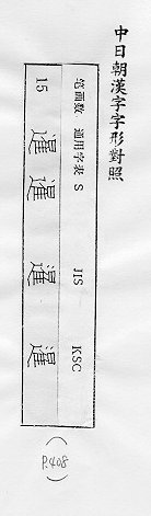 中日朝漢字字形對照 