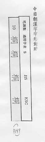 中日朝漢字字形對照 