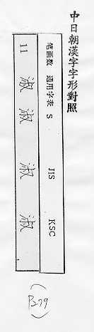 中日朝漢字字形對照 