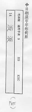 中日朝漢字字形對照 