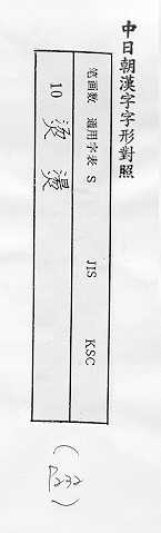 中日朝漢字字形對照 