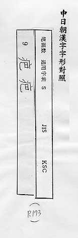 中日朝漢字字形對照 