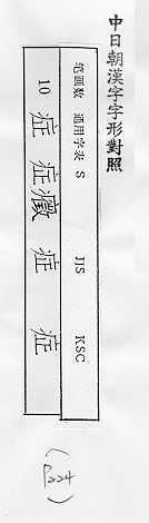 中日朝漢字字形對照 