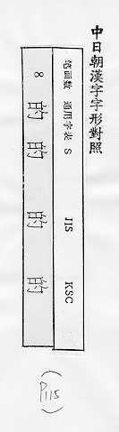 中日朝漢字字形對照 