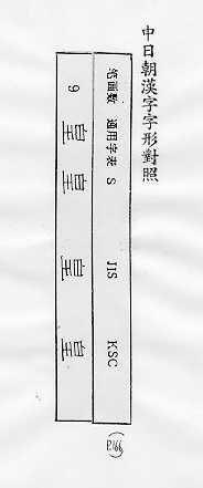 中日朝漢字字形對照 