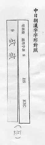 中日朝漢字字形對照 