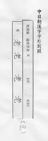 中日朝漢字字形對照 