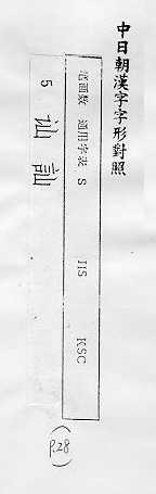 中日朝漢字字形對照 