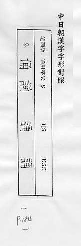 中日朝漢字字形對照 