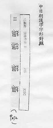 中日朝漢字字形對照 