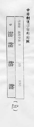 中日朝漢字字形對照 