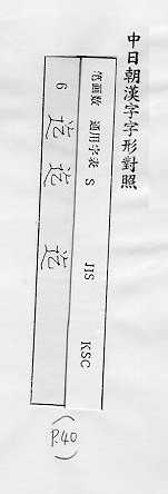 中日朝漢字字形對照 