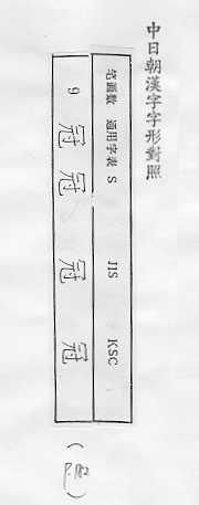 中日朝漢字字形對照 