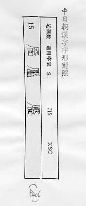 中日朝漢字字形對照 