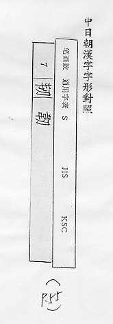 中日朝漢字字形對照 