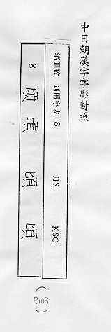 中日朝漢字字形對照 