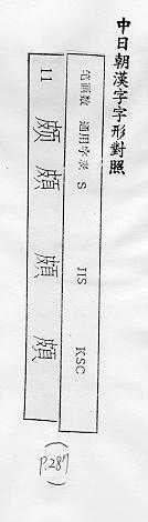 中日朝漢字字形對照 