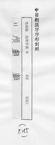 中日朝漢字字形對照 