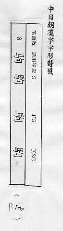 中日朝漢字字形對照 