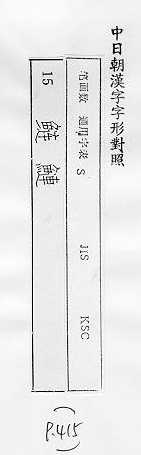 中日朝漢字字形對照 