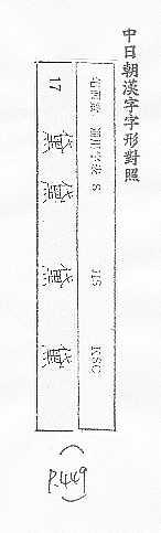 中日朝漢字字形對照 