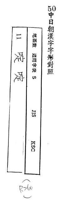 中日朝漢字字形對照 