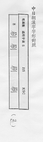 中日朝漢字字形對照 