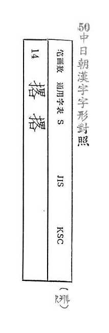 中日朝漢字字形對照 