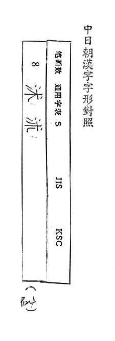 中日朝漢字字形對照 