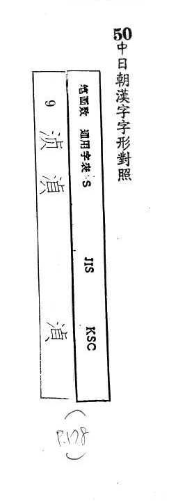 中日朝漢字字形對照 