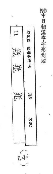 中日朝漢字字形對照 