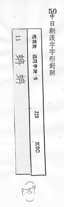 中日朝漢字字形對照 