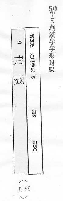 中日朝漢字字形對照 