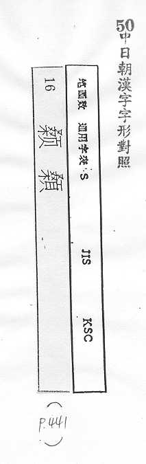 中日朝漢字字形對照 