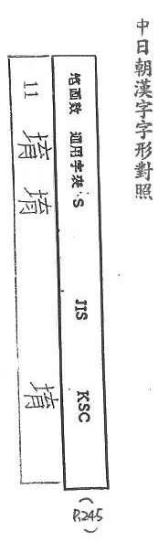 中日朝漢字字形對照 