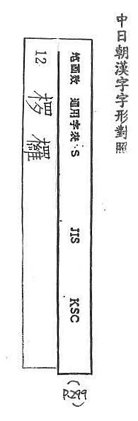 中日朝漢字字形對照 