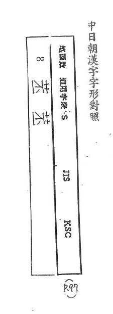 中日朝漢字字形對照 