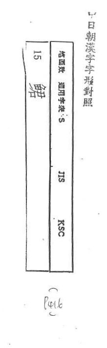 中日朝漢字字形對照 