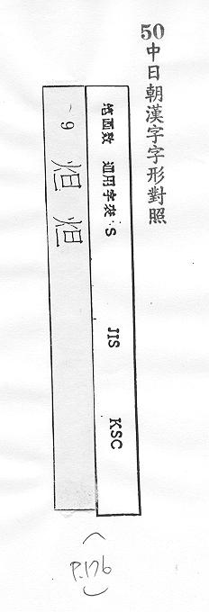 中日朝漢字字形對照 