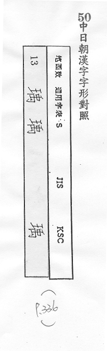 中日朝漢字字形對照 